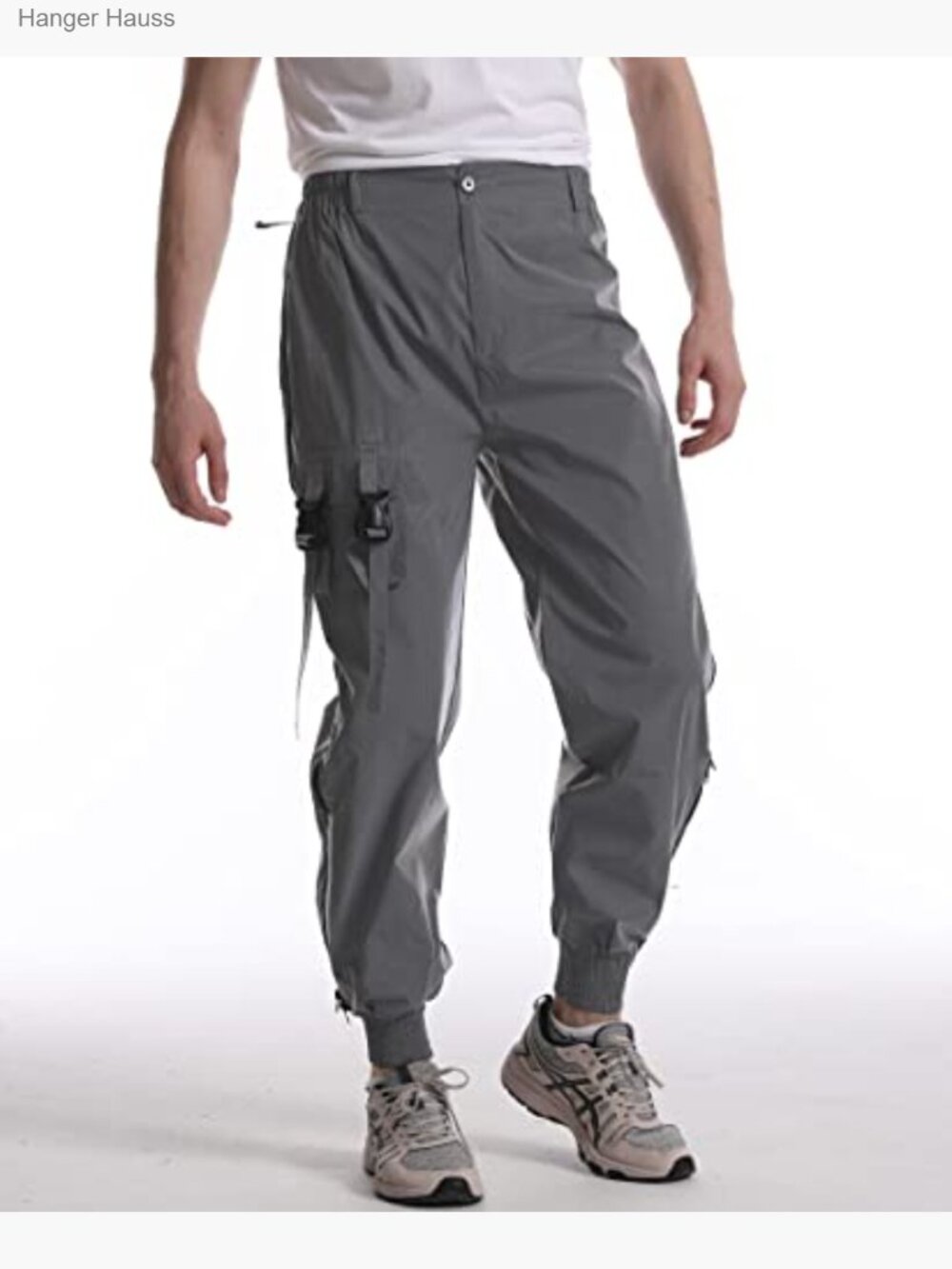Men's Reflective Joggers with Zippered Pockets Breathable Rave Pants - Picture 3 of 7